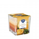 Tricolor Pomaranča - dekorativna sveča v kozarcu